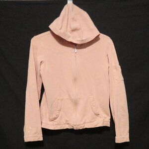 JACOB ANNEXE STRETCH | small | Peach Zip-Up Hooded Sweatshirt / Hoodie | Jacket